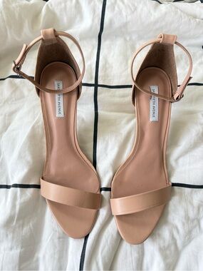 Elegant Strappy Heels in Nude--3 inch Heel
